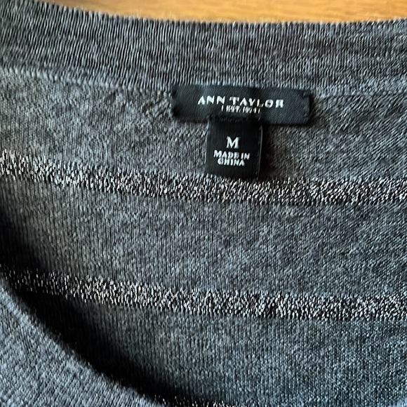 Ann Taylor gray and silver sweater - Picture 3 of 6